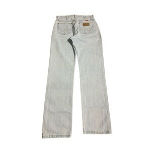 Vintage Wrangler Cowboy Cut Jeans Womens 7x34 Blue Denim Light Wash 90s Western
